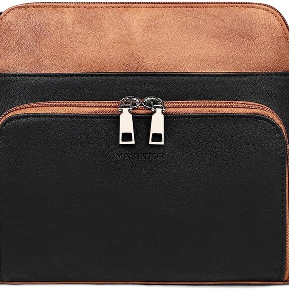 Elegant Black Crossbody Handbag - Soft Leather, Adjustable Strap, Perfect Size